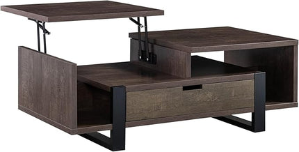 NicBex Coffee Table Wooden Lift Top Coffee Table with Storage Center Tables with Drawer and Shelf Lift Tabletop Dining Table for Living Room, Office, and Bedroom,46.75" W, Dark Brown - LeafyLoom