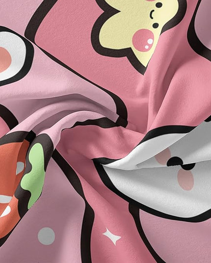 Kawaii Rabbit Comforter,Strawberry Rabbit Comforter Set for Kids Teens Girls,3Pcs Bedding Set Printed Comforter with 2 Pillowcases,Down Alternative,Soft and Lightweight(Pink，King Size) - LeafyLoom