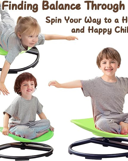 Kids Sensory Chair for Autism Kids Swivel Chair, Sensory Spin Chair Seat Improve Physical Coordination Wobble Chair for Kids Sit and Spin Relief of Motion Sickness - LeafyLoom