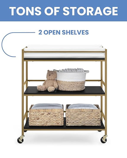 Delta Children Jade Changing Table/Cart, Ebony Melamine/Bronze - LeafyLoom