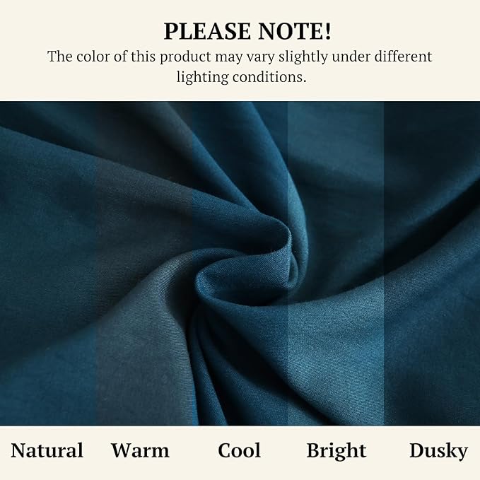 MILDLY King Size Comforter Set 7 Piece Color Clash, Peacock Blue Bed in a Bag, All Season Bedding Sets with 1 Comforter, 2 Pillow Shams, 2 Pillowcases, 1 Flat Sheet, 1 Fitted Sheet - LeafyLoom
