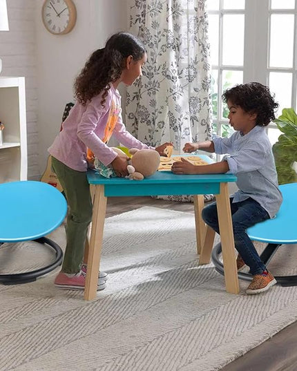 Kids Sensory Swivel Chair, Autism Sensory Chair, Spinning Chair for Autistic Kids, Small Space, Spin Seat, Metal Base, Non-Slip Design, Blue - LeafyLoom