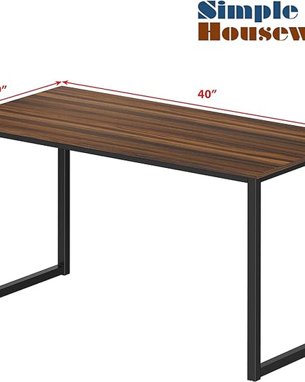 SHW Home Office 40-Inch Computer Desk, Walnut - LeafyLoom