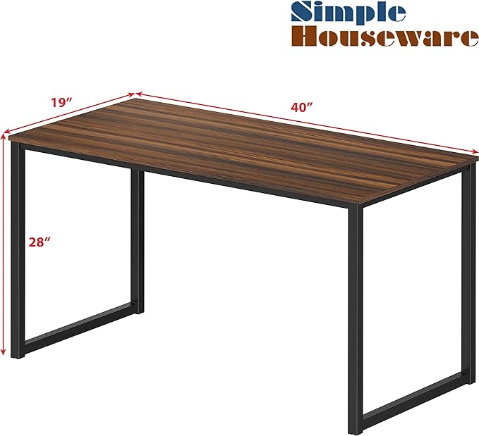 SHW Home Office 40-Inch Computer Desk, Walnut - LeafyLoom