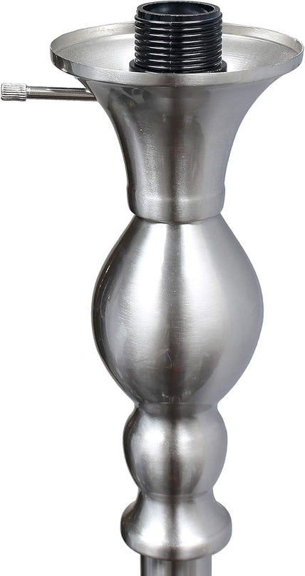 Elegant Designs LF2001-BSN 1 Light Torchiere Marbleized White Glass Shade Floor Lamp, Brushed Nickel - LeafyLoom