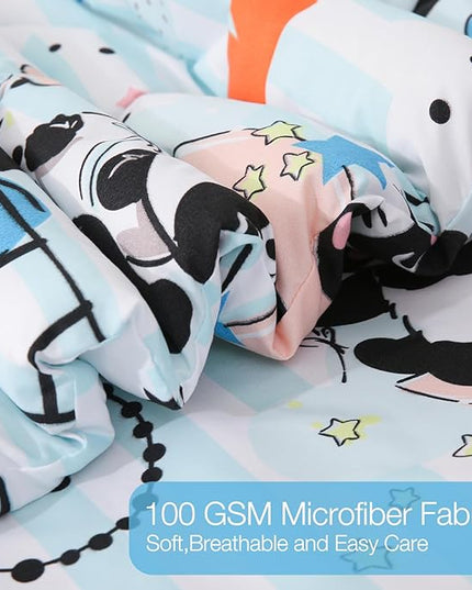 JSD Cute Panda Kids Comforter Set, 3 Pieces Full Microfiber Comforter with Pillow Shams, Soft Comfortable Machine Washable - LeafyLoom