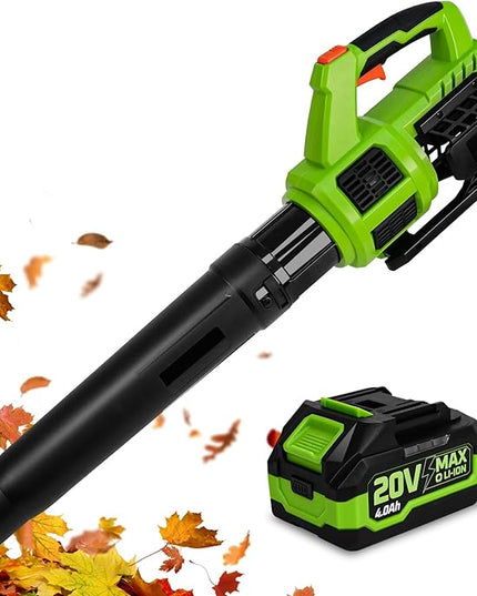 HARDELL Leaf Blower Cordless, 20V Electric Leaf Blower with Battery and Charger, 280 MPH Powerful Battery Powered Leaf Blower for Lawn Care, Patio, Yard, Side Walk, Snow Blowing - LeafyLoom
