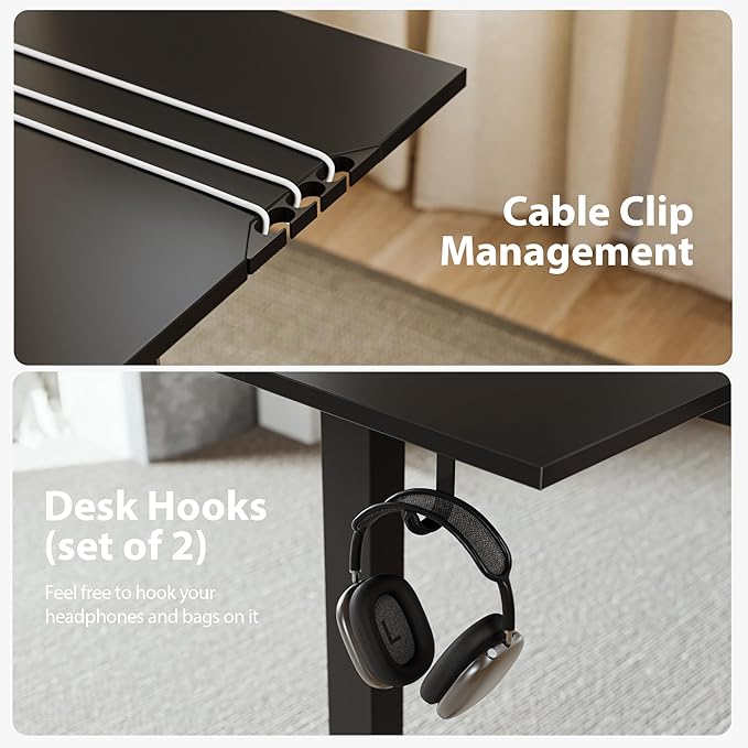 L Shaped Standing Desk Adjustable Height, Electric Corner Standing Desk, 63 x 55 inch Sit Stand Computer Table with Splice Board, Gaming Table, Black - LeafyLoom