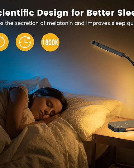 LASTAR LED Desk Lamp, 12W Flexible Gooseneck Table Lamp, Office Desk Light with Night Light, USB Port, Touch Control, 5 Color Temperatures & 7 Brightness Levels, Memory Function for Home Office - LeafyLoom