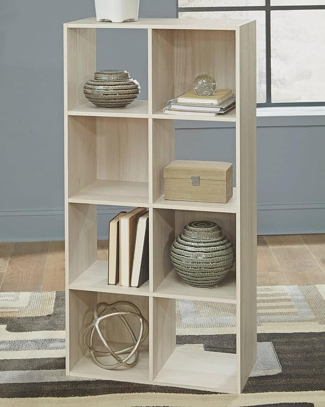 Signature Design by Ashley Socalle Modern 8 Cube Storage Organizer or Bookcase, Whitewash - LeafyLoom