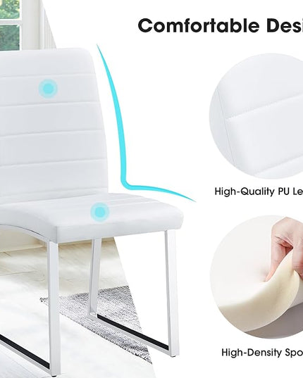 NicBex Haerin-SD-00385-LWJ Dining Chairs, 16.1"x21.3"x36.6", White - LeafyLoom
