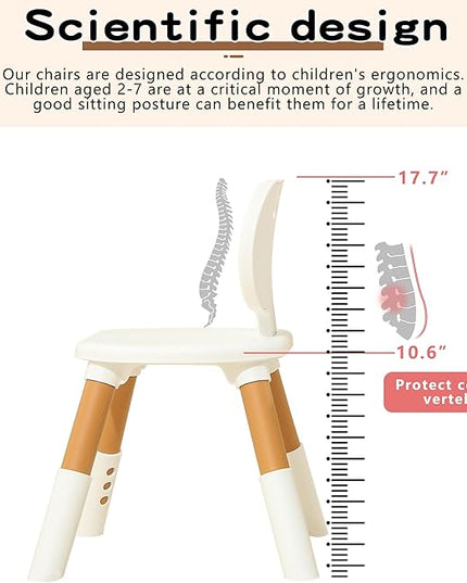 3 Level Height Adjustable Kids Chairs Plastic Preschool Chair Durable and Lightweight Child Chair with a Maximum Load Capacity of 220 pounds Suitable for Day Care, Classroom, and Home (1-Pack Beige) - LeafyLoom