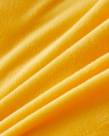 FOPPA Yellow Plush Fluffy Comforter Cover Set Queen - Ultra Soft Faux Fur Yellow Bedding Sets 3 Pieces (1 Shaggy Duvet Cover + 2 Pillow case) Fuzzy Bed Set (Yellow, Queen) - LeafyLoom