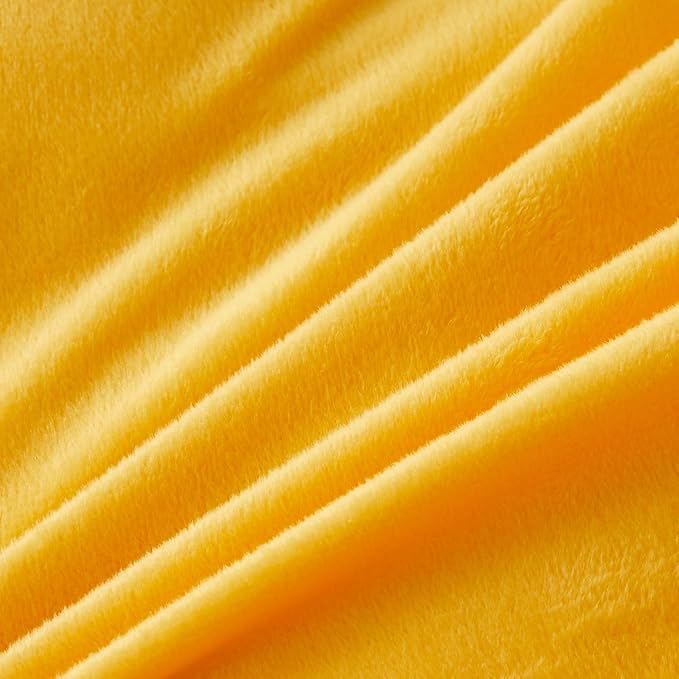 FOPPA Yellow Plush Fluffy Comforter Cover Set Queen - Ultra Soft Faux Fur Yellow Bedding Sets 3 Pieces (1 Shaggy Duvet Cover + 2 Pillow case) Fuzzy Bed Set (Yellow, Queen) - LeafyLoom