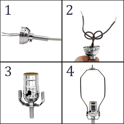 Floor Lamp Making Kit - Repair or Rewire Lamps with All Premium Essential Parts, 10 Inch Harp and Extra Long 12 Foot Cord Included (Black) - LeafyLoom