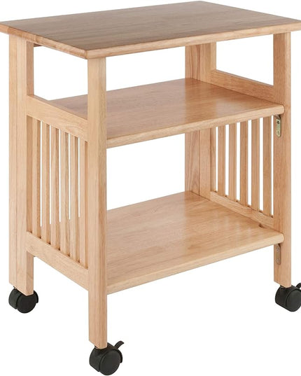 Winsome Mission 2-Shelf Wood Mobile Printer Stand, Brown (81628) - LeafyLoom