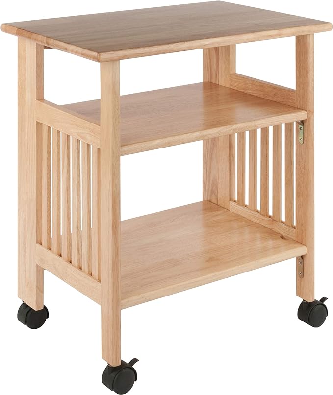Winsome Mission 2-Shelf Wood Mobile Printer Stand, Brown (81628) - LeafyLoom
