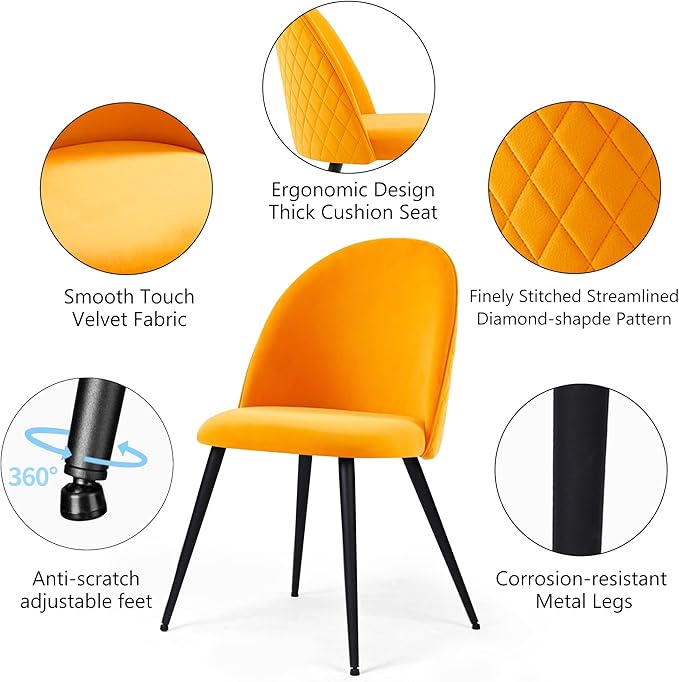 NicBex Haerin-SD-00329-LWJ Dining Chairs, 21.3"x20.5"x33.1", Orange - LeafyLoom