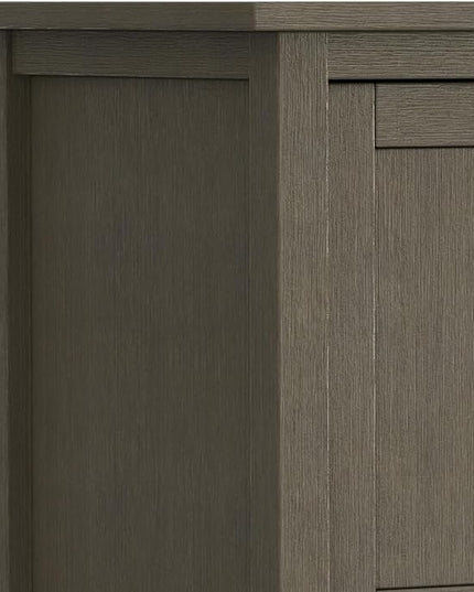 SIMPLIHOME Warm Shaker SOLID WOOD Universal TV Media Stand, 47 inch Wide, Transitional, Living Room Entertainment Center, Storage Cabinet, for Flat Screen TVs up to 55 inches in Farmhouse Grey - LeafyLoom