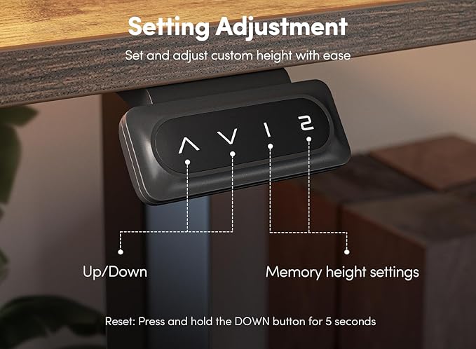 FEZIBO 55 x 24 Inch Height Adjustable Electric Standing Desk with Double Drawer, Stand Up Desk with Storage Shelf, Sit Stand Desk, Rustic Brown - LeafyLoom