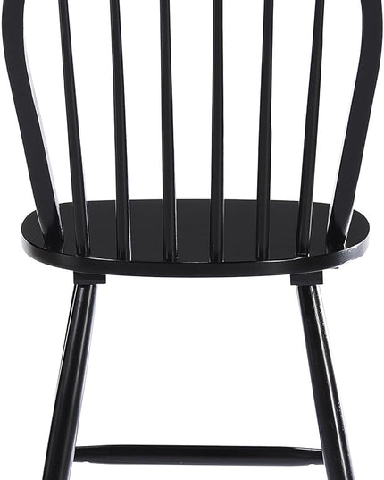Christopher Knight Home Declan Farmhouse Cottage High Back Spindled Rubberwood Dining Chairs, 2-Pcs Set, Black - LeafyLoom