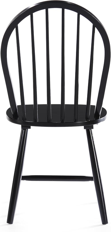 Christopher Knight Home Declan Farmhouse Cottage High Back Spindled Rubberwood Dining Chairs, 2-Pcs Set, Black - LeafyLoom