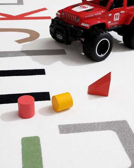 Topotdor Rainbow Kids Play Rug Alphabet Nursery Area Rug Extra Large Soft Crawling Play Mat for Children Toddlers Bedroom (47x70 inch,Multi Color) - LeafyLoom