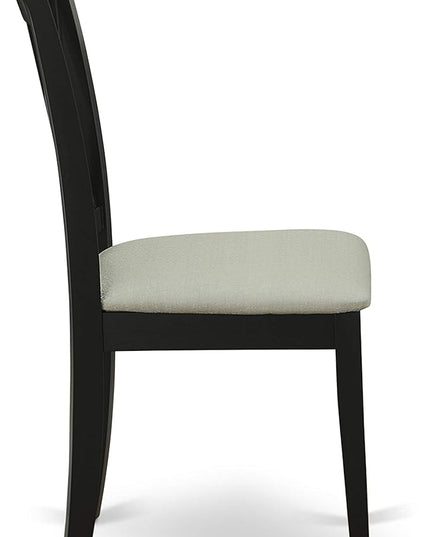 East West Furniture NOCL5-BLK-C 5 Piece Dining Table Set for 4 Includes a Rectangle Kitchen Table with Butterfly Leaf and 4 Linen Fabric Kitchen Dining Chairs, 32x54 Inch, Black - LeafyLoom