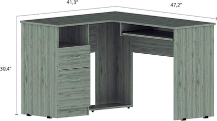 NicBex Kimberly-DW-00011-LWJ Home Office Desks, 47.2"x41.3"x47.2", Light Gray - LeafyLoom