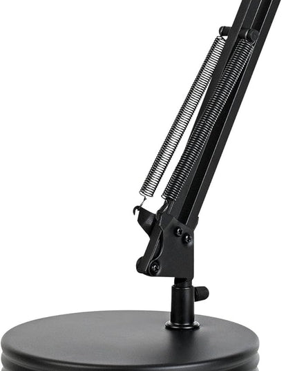 Globe Electric 5698601 28" Heavy Base Top Moving Spring Balanced Swing Arm Desk Lamp, Black, On/Off Rotary Switch on Shade, Office Decor, Reading Light, Home Essentials, Room Lighting - LeafyLoom