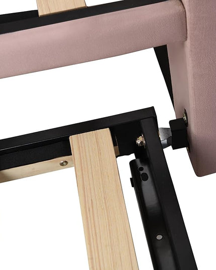 Day Bed (Twin, Pink) with Pop Up Trundle, Velvet Upholstered, Extendable to King, Backrest and Armrests, for Living Room Apartment - LeafyLoom