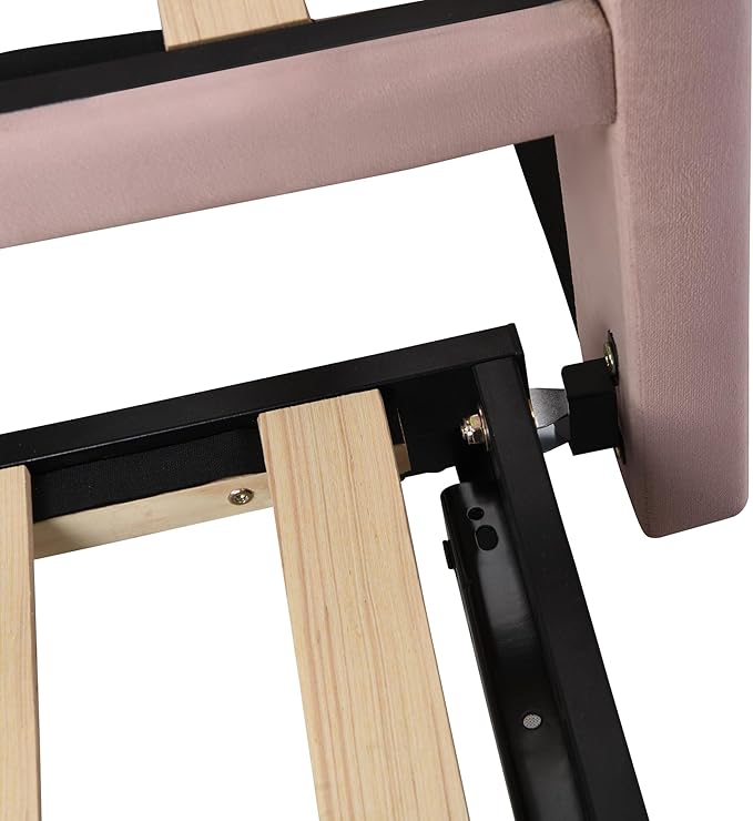 Day Bed (Twin, Pink) with Pop Up Trundle, Velvet Upholstered, Extendable to King, Backrest and Armrests, for Living Room Apartment - LeafyLoom