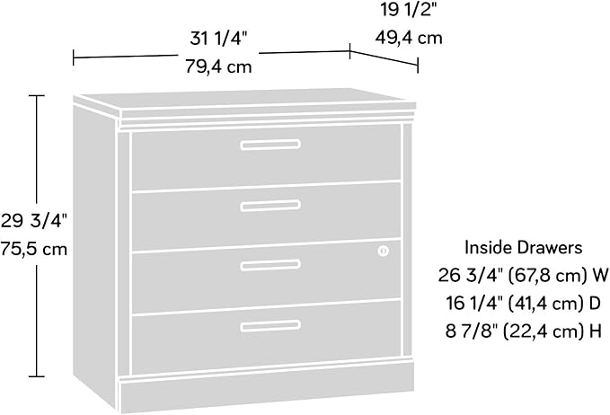 Sauder Aspen Post Lateral File, L: 31.26" x W: 19.45" x H: 29.72", Prime Oak Finish - LeafyLoom