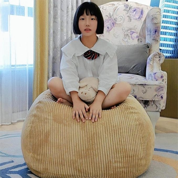 Bean Bag Chairs (No Filler),Bean Bag Cover,Stuffed Animal Storage Bean Bag,Toddler Bean Bag,Bean Bag for Adults,Kids,Teens,Large bean bag - LeafyLoom