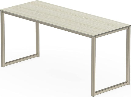 SHW Home Office 55-Inch Computer Desk, 24" Deep, Maple - LeafyLoom