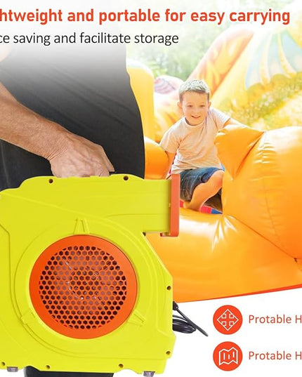 Inflatable Bounce House Blower,1400W-1600W,1.7 HP & 2 HP Dual Speed Inflatable Blower,Powerful Bounce House Air Blower Fan for Large Inflatable Bounce House, Bouncy Castle and Slides - LeafyLoom