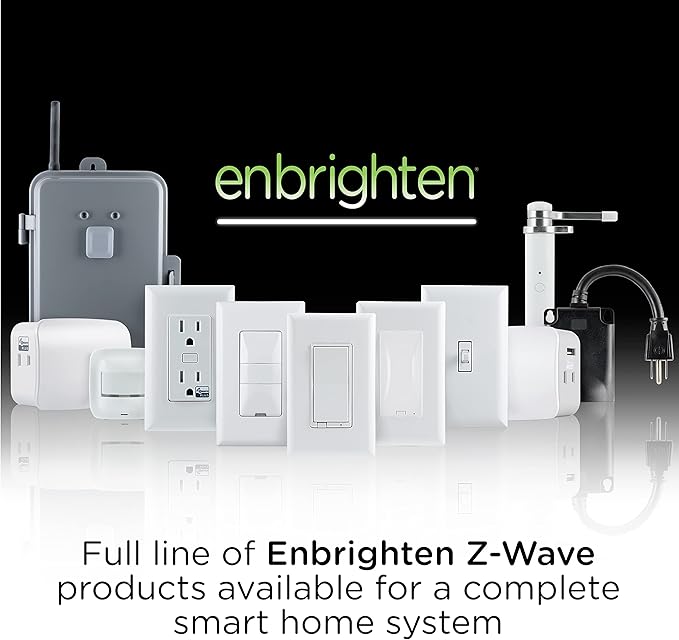Enbrighten Z-Wave Smart Motion Sensor Light Indoor, On/Off, Vacancy/Occupancy Sensor, Includes White & Almond, Zwave Hub Required, Works with SmartThings, Wink, & Alexa, Smart Light Switch, 26931 Enbrighten