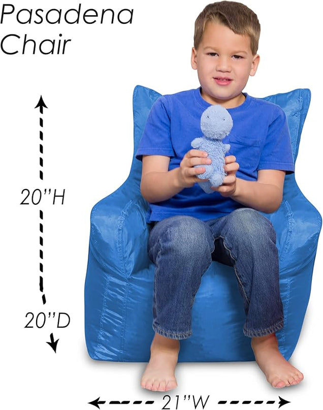 Posh Creations Bean Bag Structured Seat for Toddlers and Kids, Comfy Chair for Children, Pasadena, Royal Blue - LeafyLoom