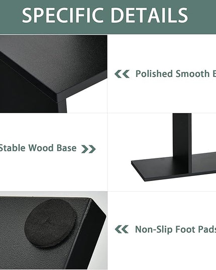 BETTARY 6-Tier Bookshelf, Freestanding S-Shaped Geometric Display Shelf, Modern Tall Bookcase for Home Office, Living Room, Bedroom, Black - LeafyLoom