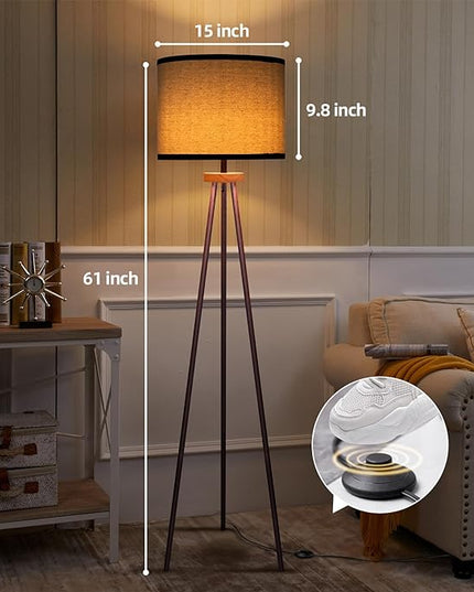 Tripod Floor Lamp, Mid Century Standing Lamp, Modern Design Studying Light for Living Room, Bedroom, Study Room and Office - LeafyLoom
