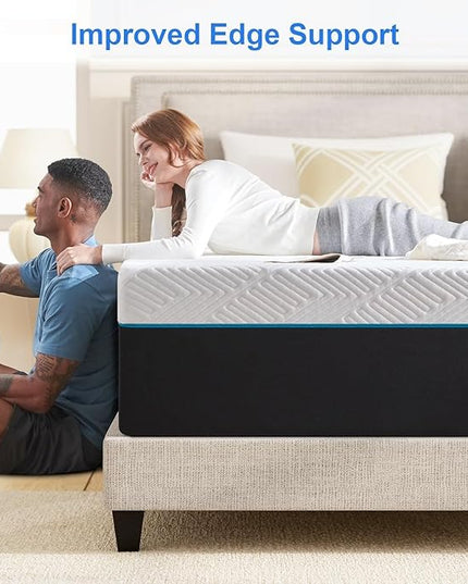 Firm King Mattress,12-Inch King Size Foam Mattress in Box,Edges Support for Sleep Supportive,76" X 80" X 12" - LeafyLoom
