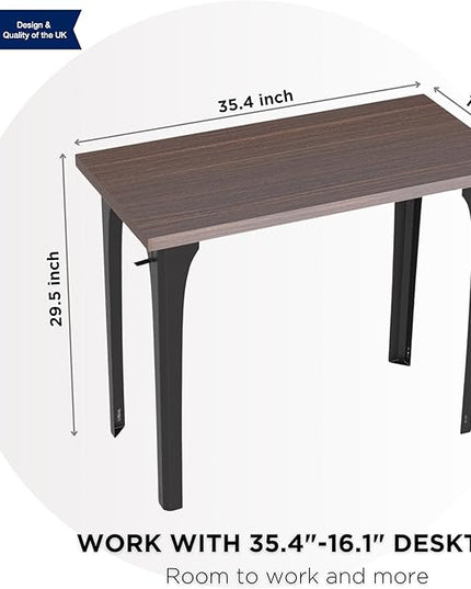 Home Office Computer Desk 35.4 inch gaming Desk, Modern and Minimalist home office desk, Home Office Desks, Study Desk, Craft table Black Metal Designed Frame, Dark Brown Board Color. - LeafyLoom