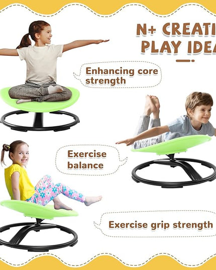 Zhenx Spinning Chair for Kids, Autism Kids Swivel Chair, Kids Sensory Chair, Spinning Chair for Autistic Kids & ADHD Children, Sit and Spin Training Body Coordination(Green) - LeafyLoom