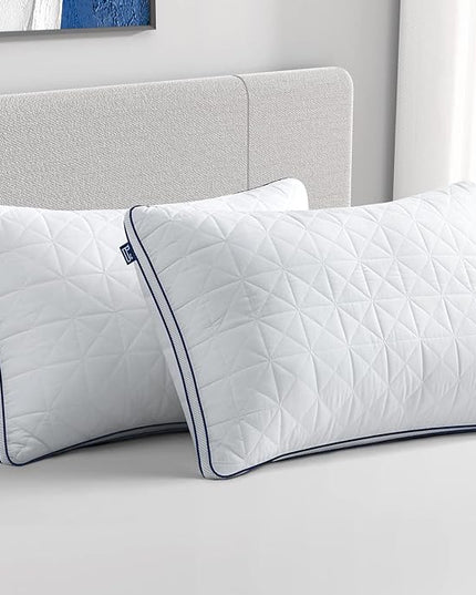 BedStory Standard Pillows Set of 2,Cooling Pillows with Mesh Design,Premium Soft Down Alternative Fill Supportive for Back, Stomach or Side Sleepers,Fluffy Pillows for Bed with Down Alternative - LeafyLoom