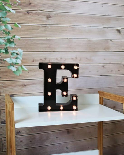 Light Up Black Alphabet Marquee Letters Sign LED Marquee Number Lights Sign for Night Light Home Bar Christmas Lamp Birthday Party Wedding Decoration E - LeafyLoom