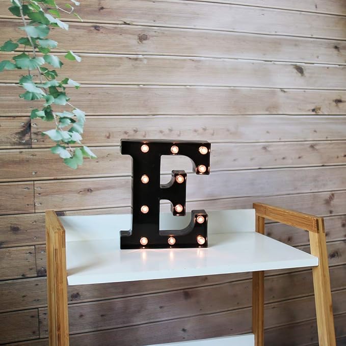 Light Up Black Alphabet Marquee Letters Sign LED Marquee Number Lights Sign for Night Light Home Bar Christmas Lamp Birthday Party Wedding Decoration E - LeafyLoom