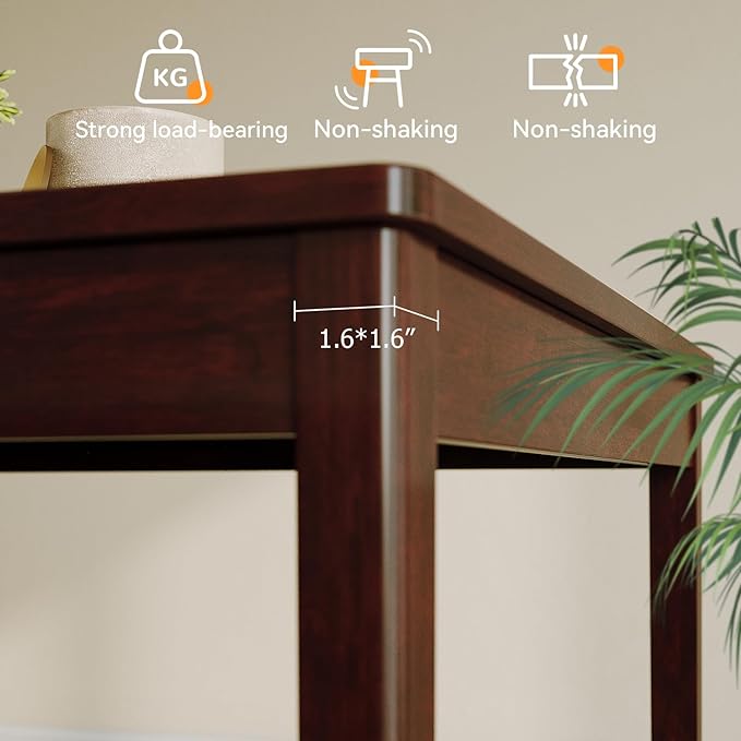 KKL Dining Table Set for 4, Malaysian Oak Kitchen Table and Chairs for Home and Apartment, 5-Piece Farmhouse Wood Kitchen and Dining Room Table Set, Easy Assembly - LeafyLoom
