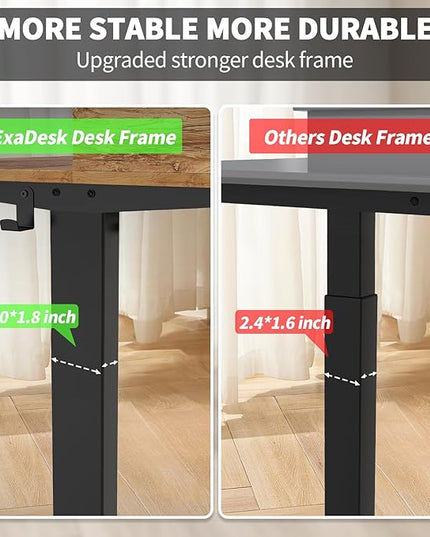 48×30 Inch Electric Standing Desk with 2 Drawers, Adjustable Height Widened Stand Up Desk with Storage Shelf, Sit to Stand Ergonomic Workstation for Home Office - LeafyLoom