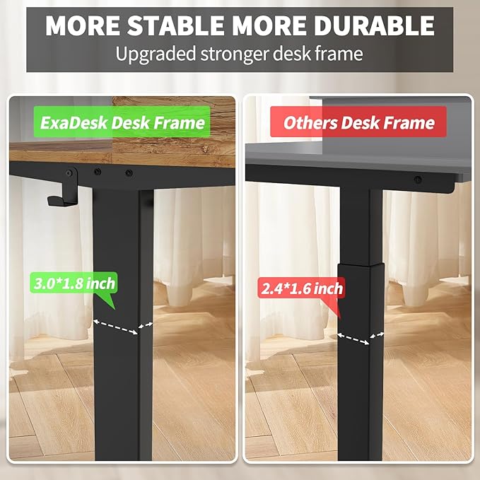 63×30 Inch Electric Standing Desk with 2 Drawers, Adjustable Height Widened Stand Up Desk with Storage Shelf, Sit to Stand Ergonomic Workstation for Home Office - LeafyLoom