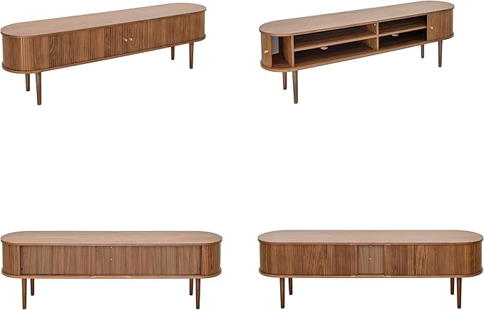 71’’ TV Stand with Storage and Shelves designed to fit 65’’ - 75’’ TVs. Wood Entertainment Center for Living Room and Bedroom, Media Console and Modern TV Console Table (Walnut) - LeafyLoom